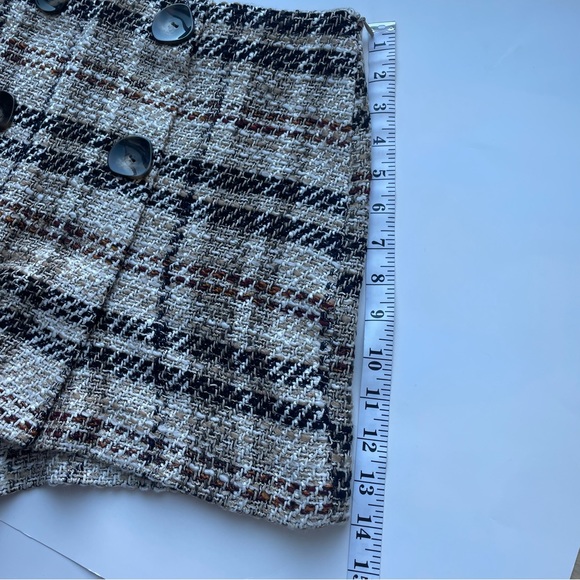Zara Tweed Plaid Textured Skort - Picture 5 of 6